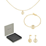Cerruti 1881 Gold Stainless Steel Womens Jewelry Set Nkl Erg Brclt CIJLN1705104 SETOF3