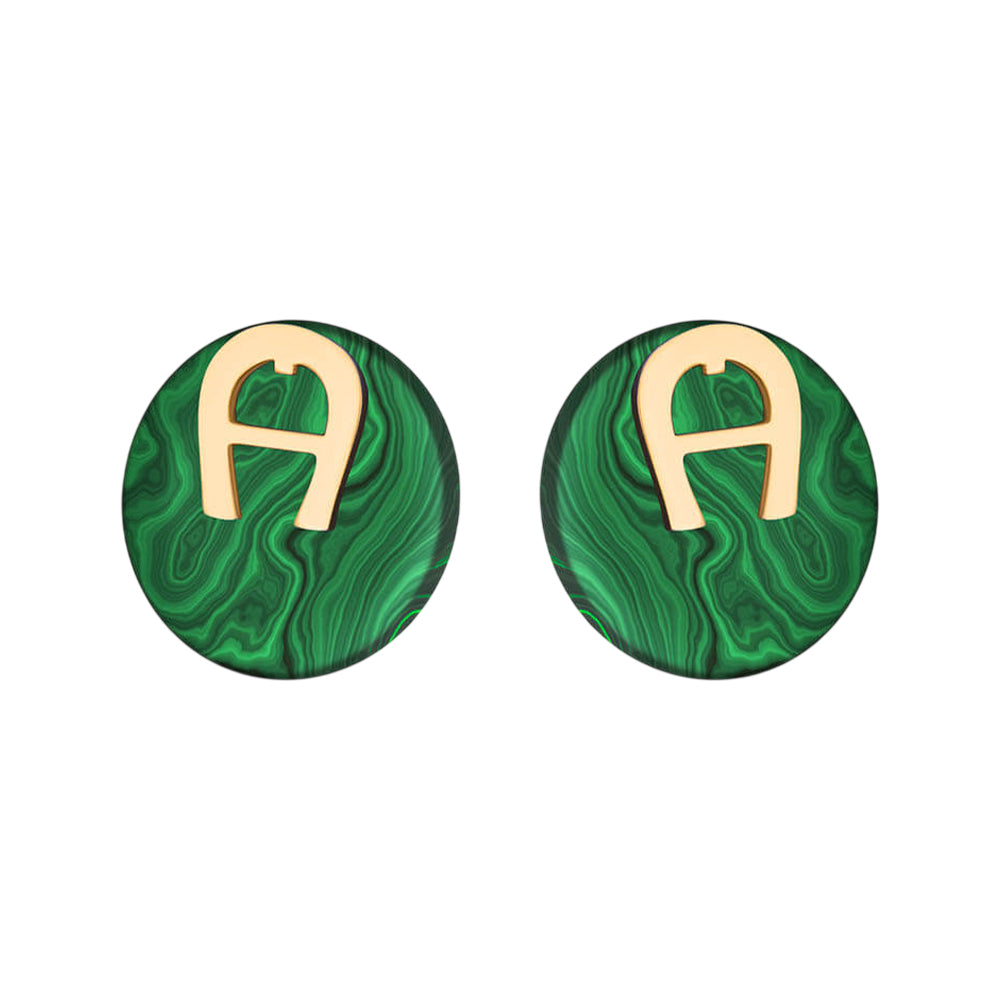 Aigner Avena Gold Malachite Stud Earrings ARJLE0000212 - image 3