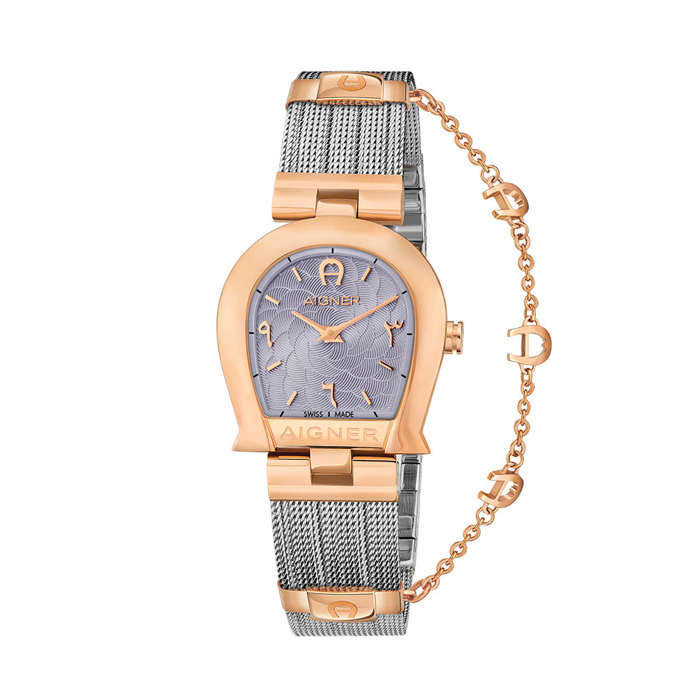 Aigner Cremona Women's Light Purple Dial Silver Rose Gold Watch A115264