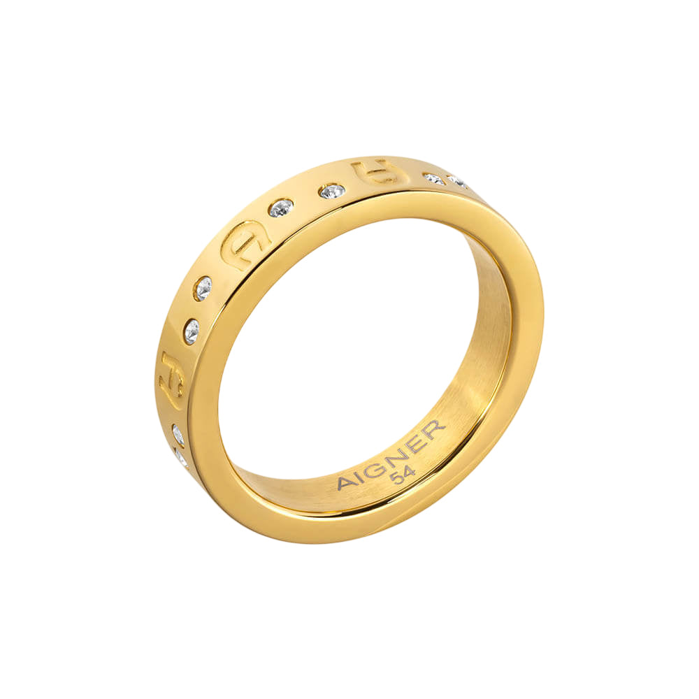 Aigner Santina Gold-Toned Steel Women's Ring Size 54 - ARJLF0005112 - Image 3