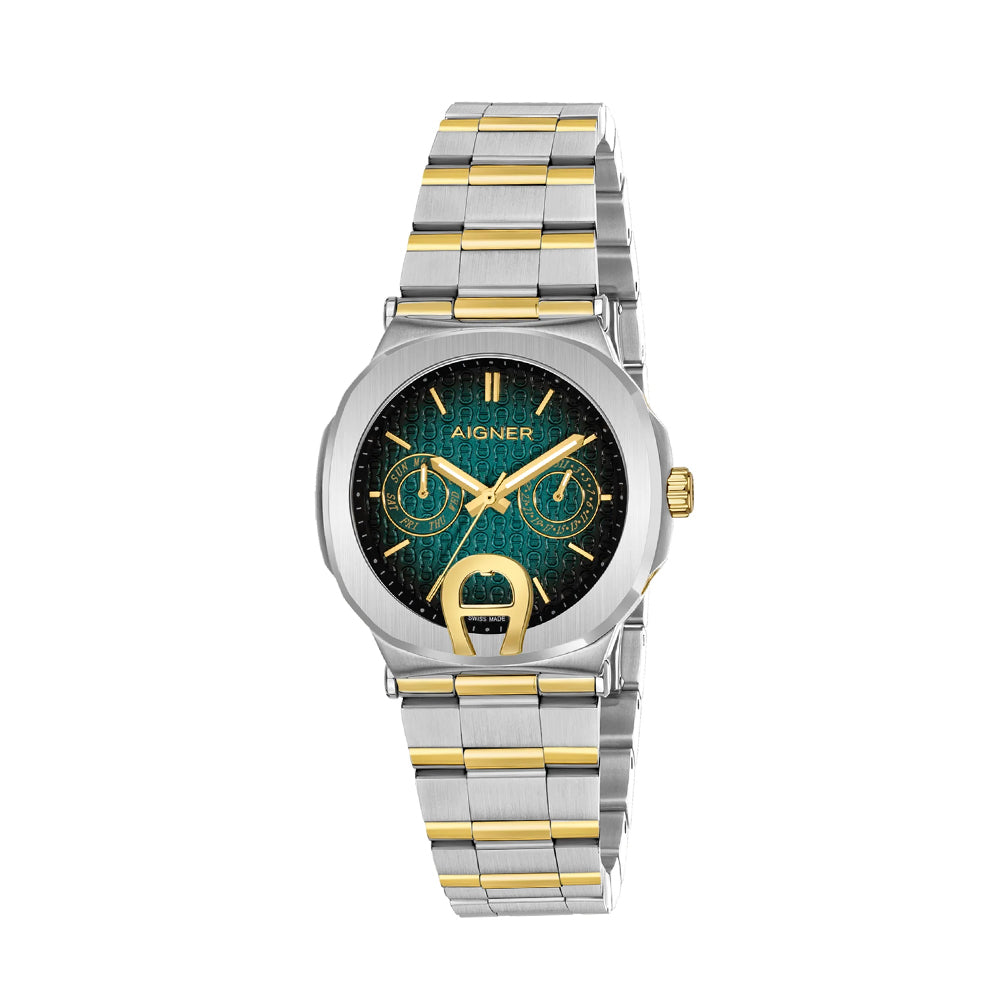 Aigner Taviano Women's Green Dial Silver Gold Watch ARWLG0000702