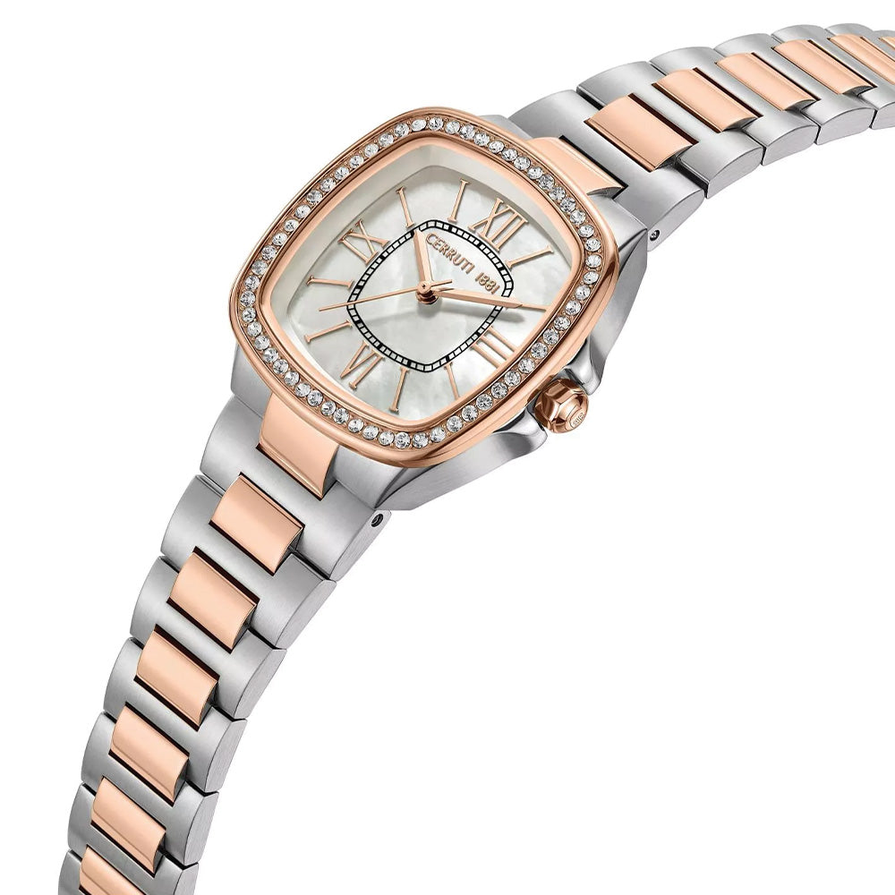 Cerruti 1881 Casale White Mother Of Pearl Dial Two Tone Square Watch For Women CIWLG0086001 - image 2