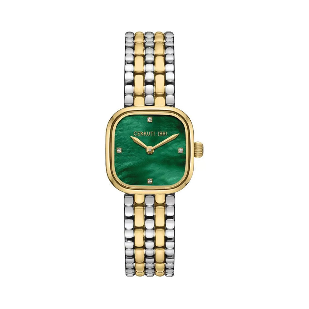 Cerruti 1881 Casena Green Mother Of Pearl Dial Two Tone Bracelet Women'S Watch CIWLG0086603