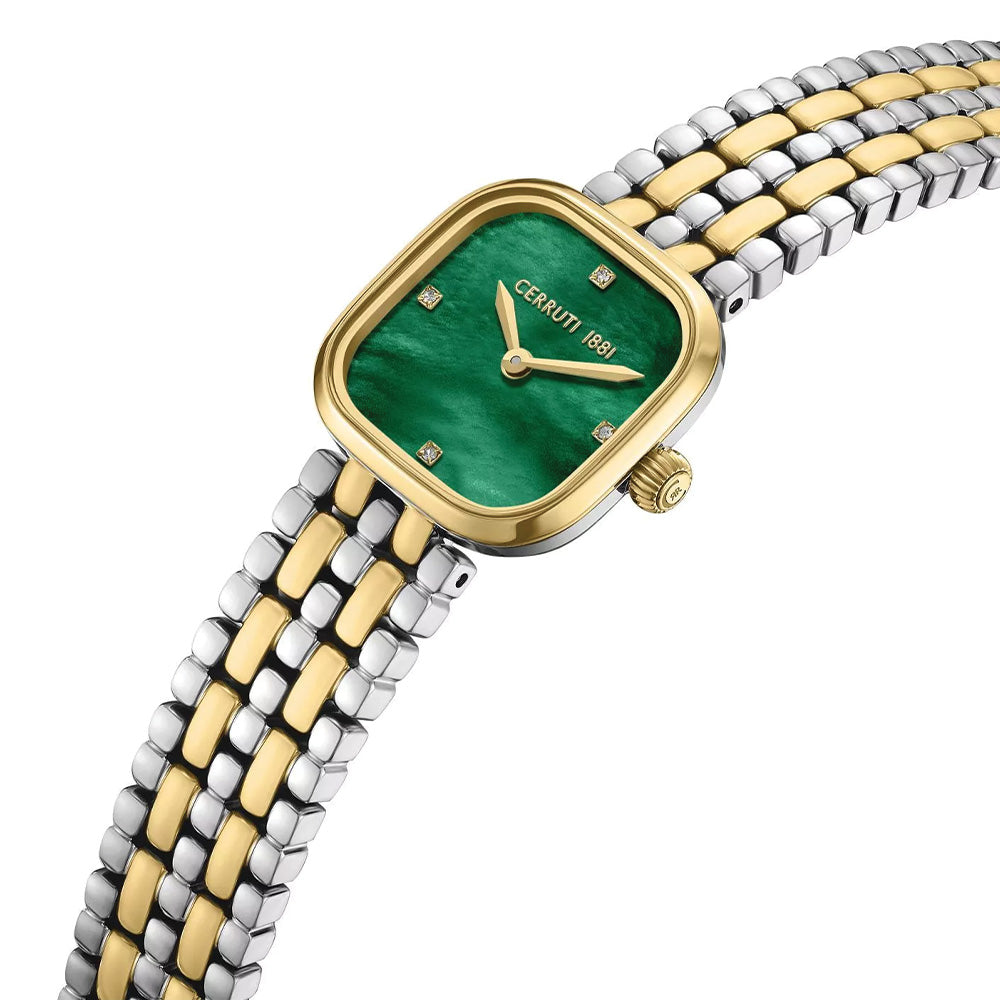 Cerruti 1881 Casena Green Mother Of Pearl Dial Two Tone Bracelet Women'S Watch CIWLG0086603 - Image 2