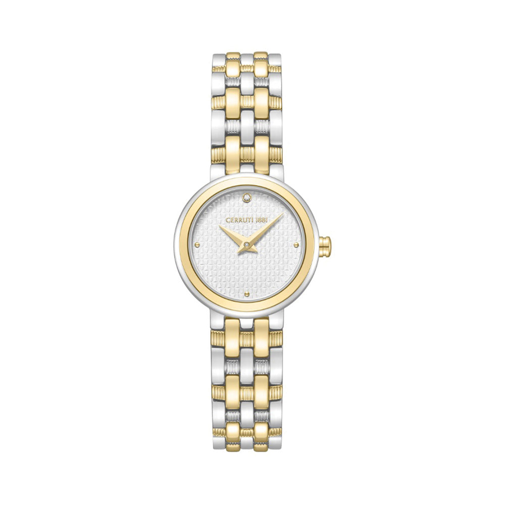 Cerruti 1881 Dual Tone Stainless Steel White Dial Women'S Watch CIWLG0095702