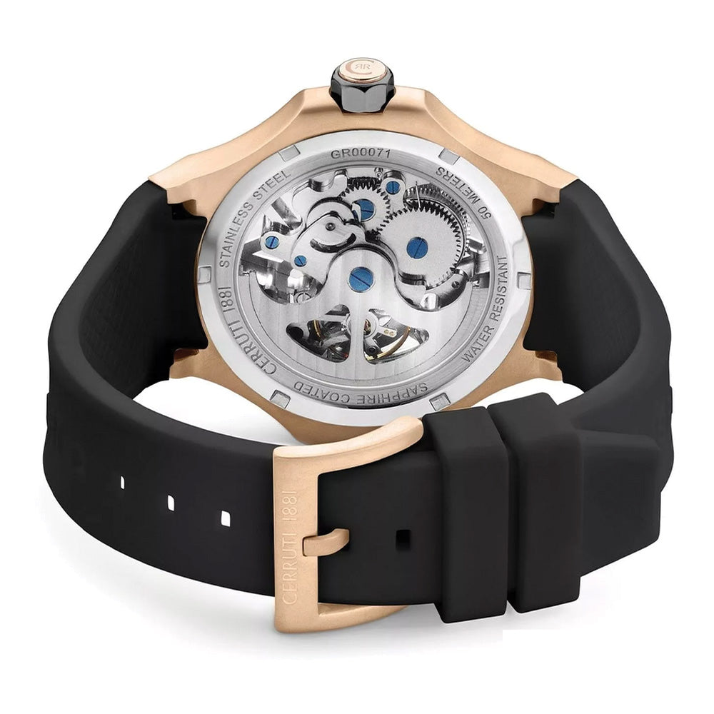 Cerruti 1881 Lucardo Automatic Skeleton Dial Rose Gold Case Men'S Watch CIWGR0007107 - Image 3