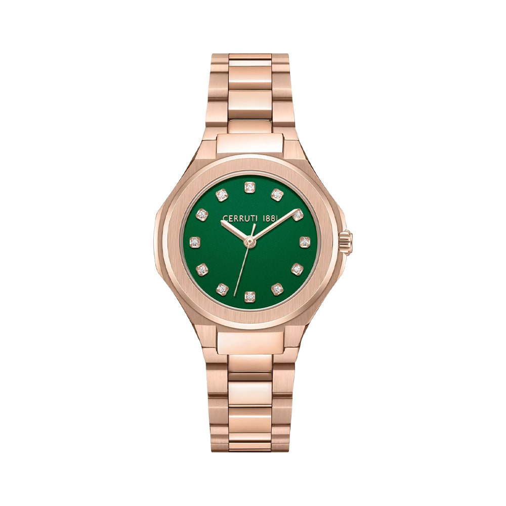 Cerruti 1881 Lucardo Women's Rose Gold Green Watch CIWLG0086401