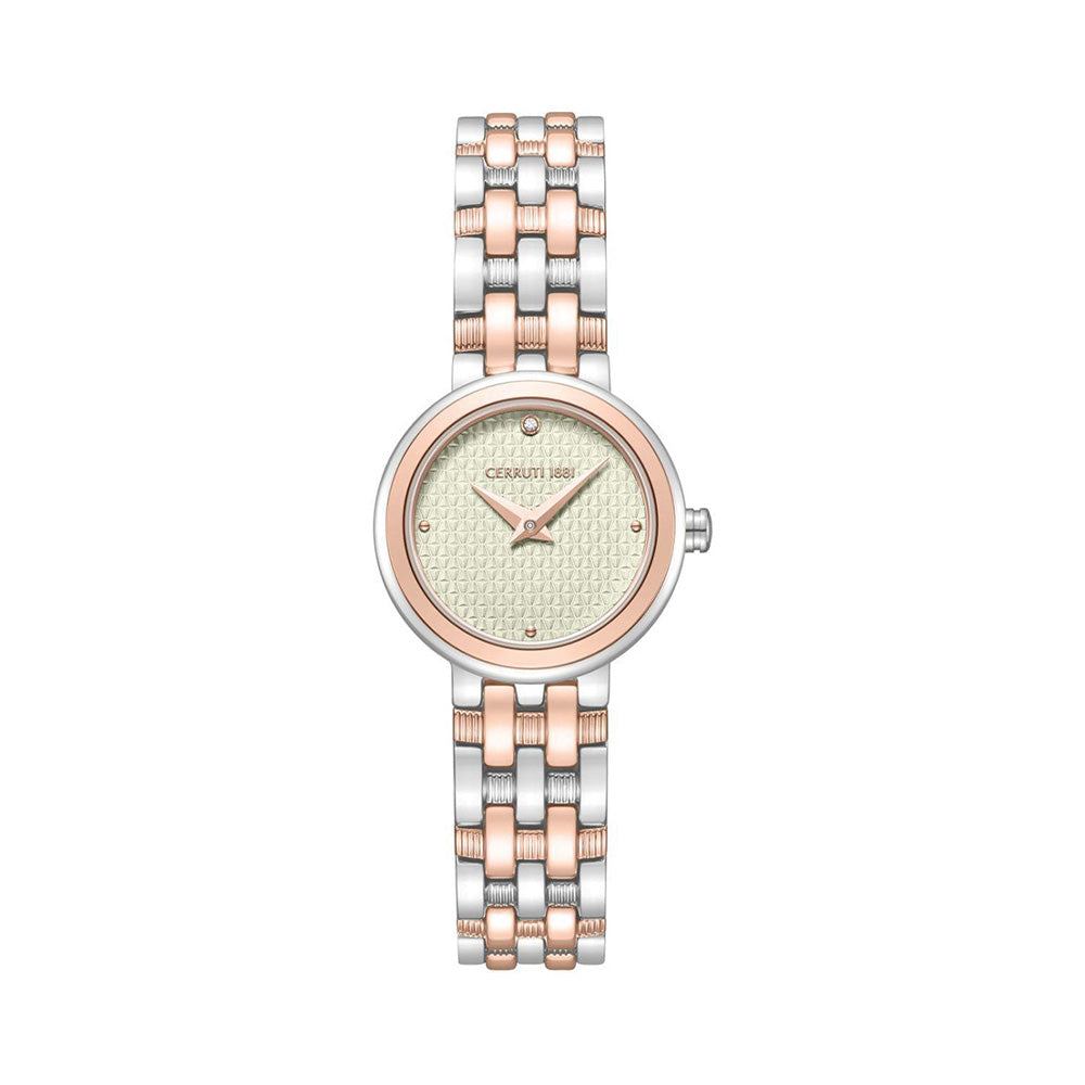 Cerruti 1881 Lusia Rose Gold Silver Dual Tone Bracelet Women'S Watch CIWLG0095704