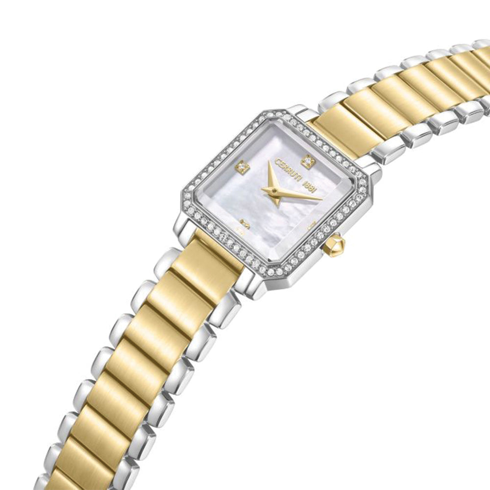 Cerruti 1881 White Mother Of Pearl Dial Stainless Steel Watch For Women CIWLG0097404 - image 2