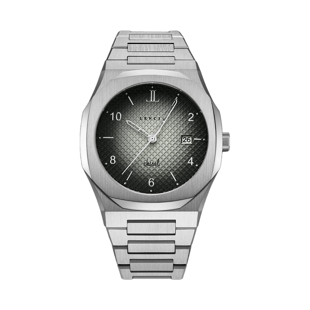 Chisel Monochrome Steel Watch by Lencia LC1015G