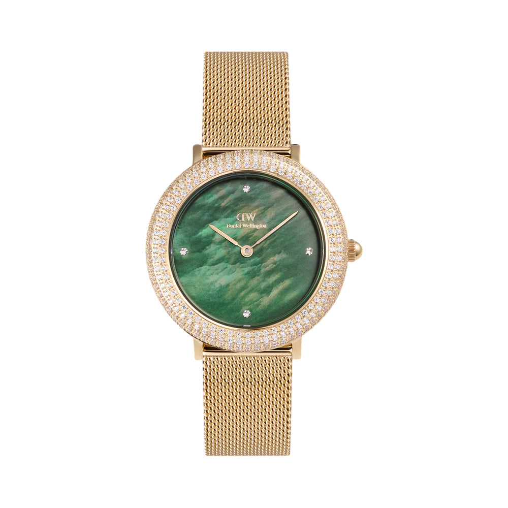 Daniel Wellington Crystalline Bezel Evergold Green Women's Watch DW00100824