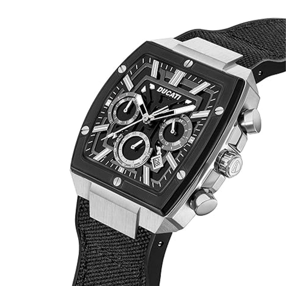 Ducati Automatic Black Dial Leather Strap Watch For Men DTWGO0001001 - image 2