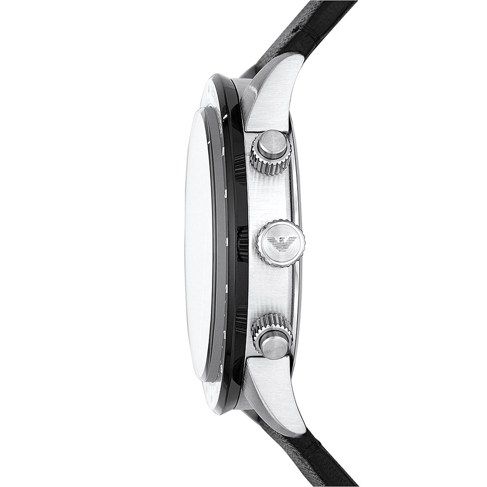 Emporio Armani Men's Chronograph Black Leather Watch AR11243 - Image 2