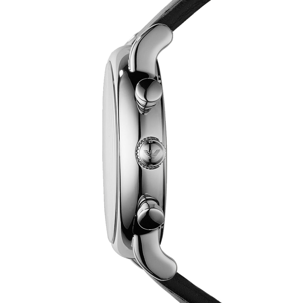 Emporio Armani Mens Chronograph Black Leather Watch AR1828 - image 2