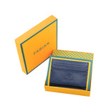 Fabian Leather Black/Blue Card Holder For Men - FMWC-SLG18-BNBL - Image 3