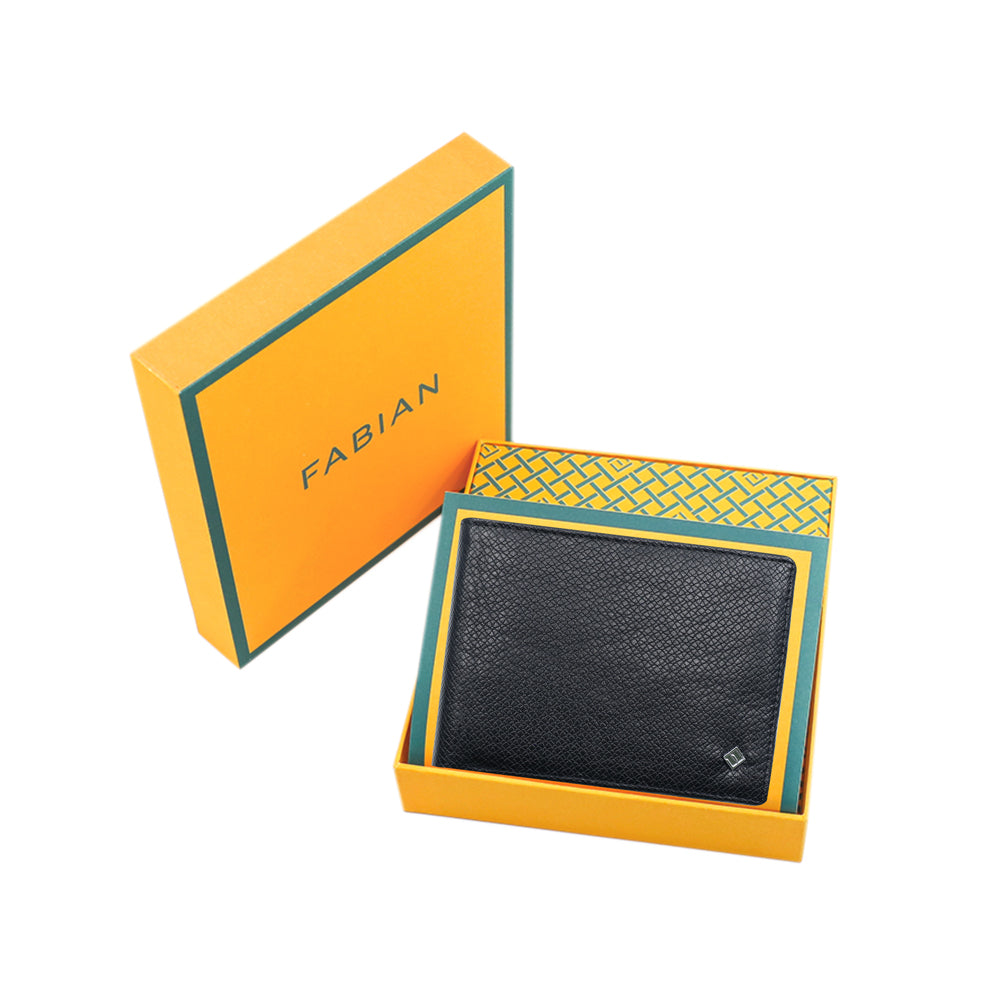 Fabian Leather Black Wallet For Men - FMW-SLG4-B - image 3
