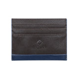 Fabian Leather Brown/Blue Card Holder For Men - FMWC-SLG19-BRNBL