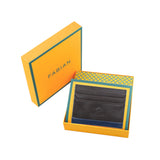 Fabian Leather Brown/Blue Card Holder For Men - FMWC-SLG19-BRNBL - Image 3
