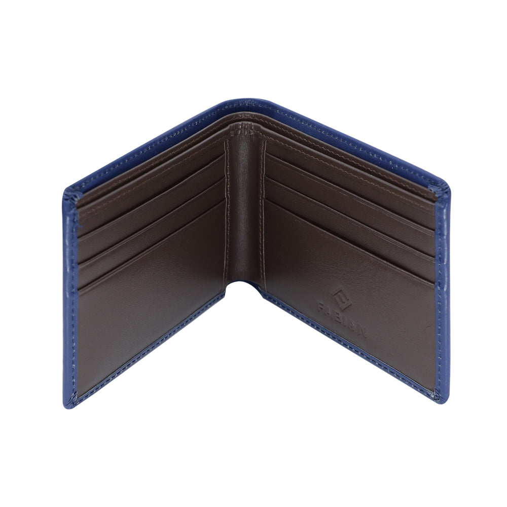Fabian Leather Brown/Blue Wallet For Men - FMW-SLG51-BRNBL - Image 2