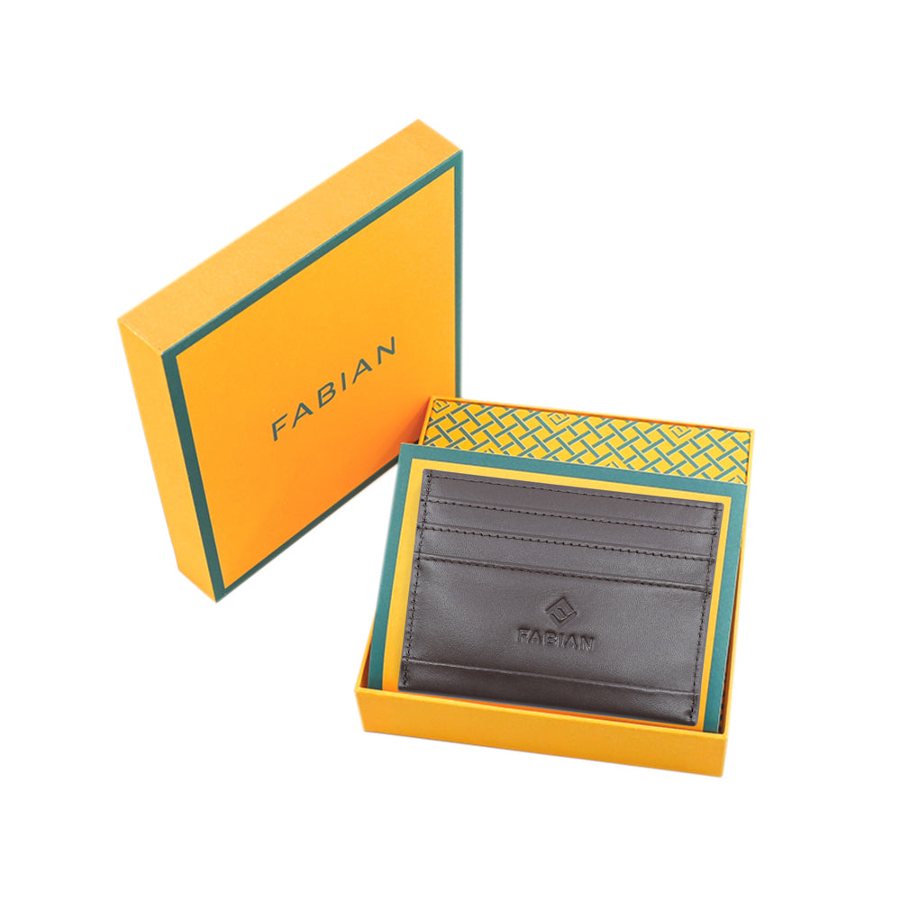 Fabian Leather Brown Card Holder For Men - FMWC-SLG38-BR - image 3