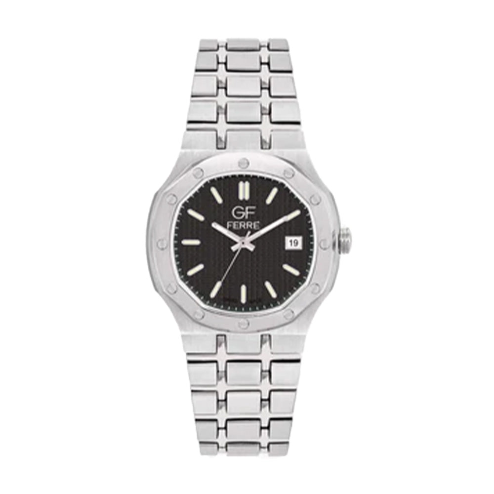 GF Ferre Men's Black Dial Stainless Steel Watch GFSSBK8067G