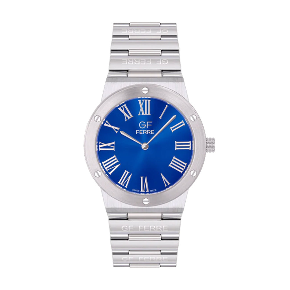GF Ferre Men's Blue Dial Stainless Steel Watch GFSSBU8080G