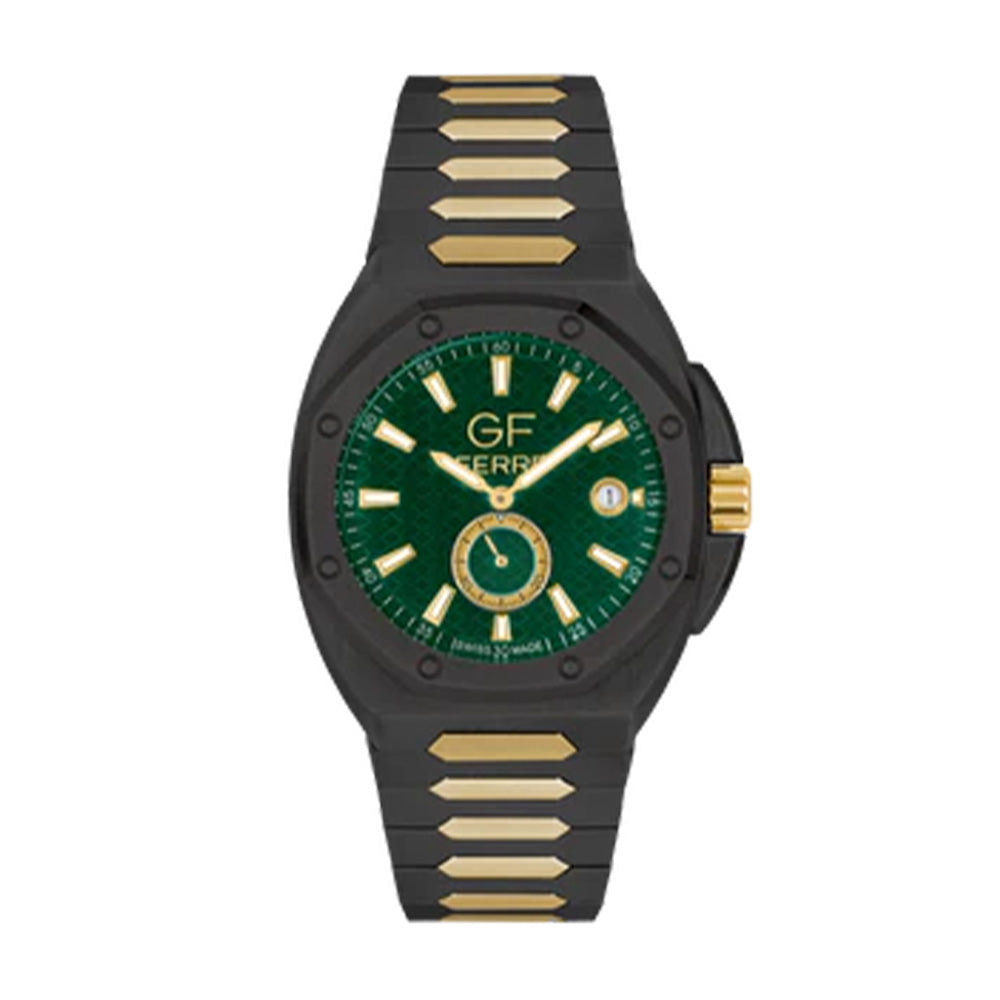 GF Ferre Men's Green Dial Gunmetal Stainless Steel Watch GFSBG170053G