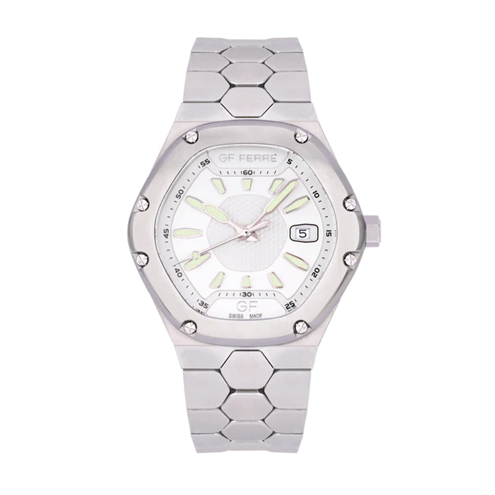 GF Ferre Men's Silver Dial Stainless Steel Watch GFSS8088G