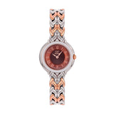 GF Ferre Women's Brown Dial Two-Tone Rose Gold Zircon Watch GFTRBR170088LZ