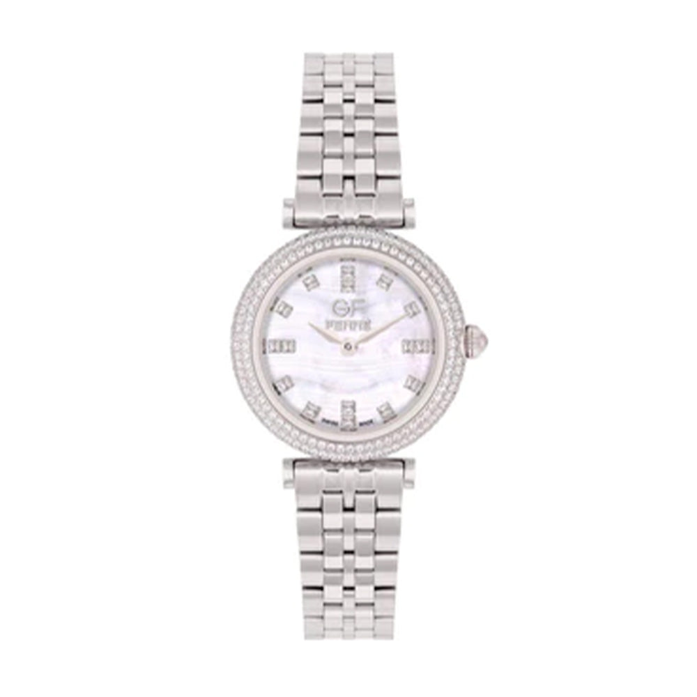 GF Ferre Women's Mother of Pearl Dial Stainless Steel Zircon Watch GFSS8101LZ