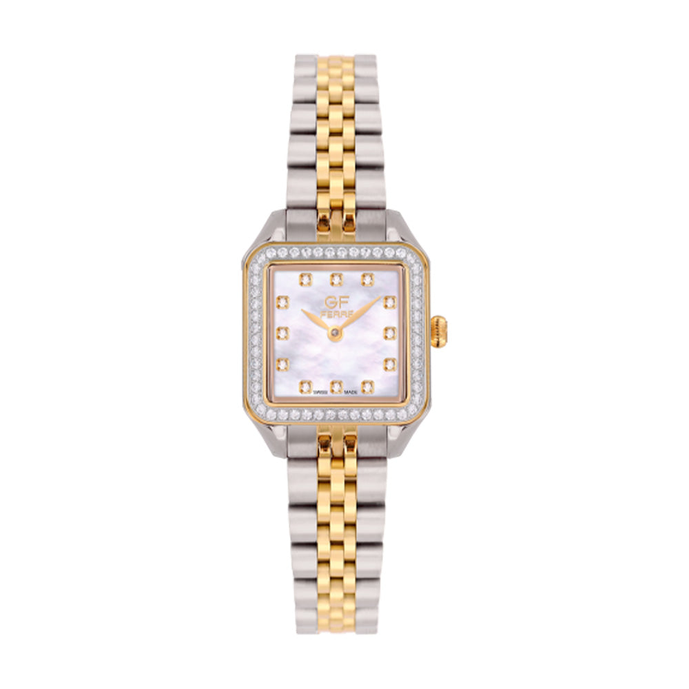 GF Ferre Women's Mother of Pearl Dial Two-Tone Zircon Watch GFTG170083LZ