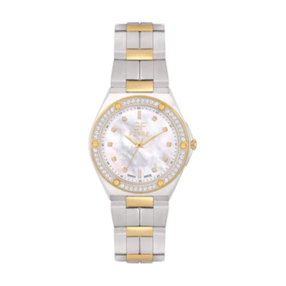 GF Ferre Women's Mother of Pearl Dial Two-Tone Zircon Watch GFTG8070LZ