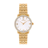 GF Ferre Women's Silver Dial Gold Plated Zircon Watch GFGP1344LZ