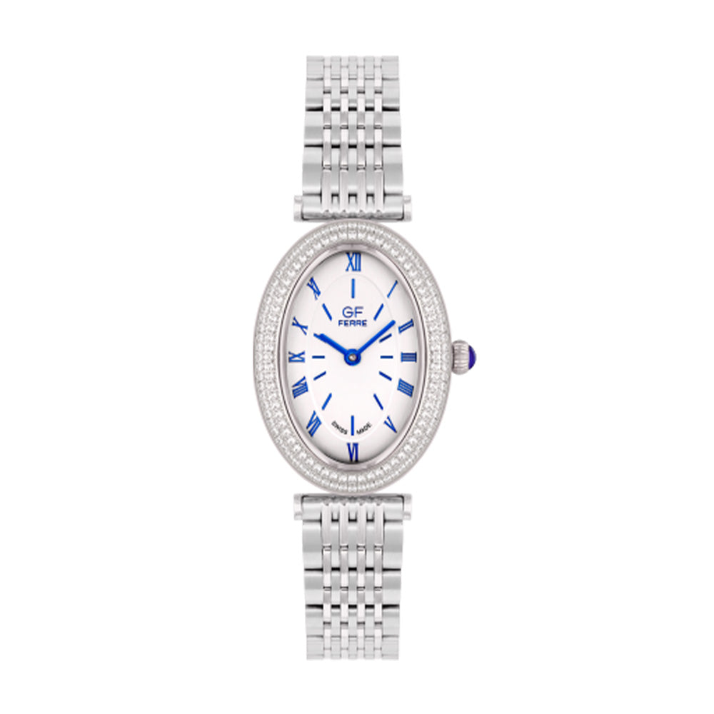GF Ferre Women's Silver Dial Stainless Steel Zircon Watch GFSS8090LZ