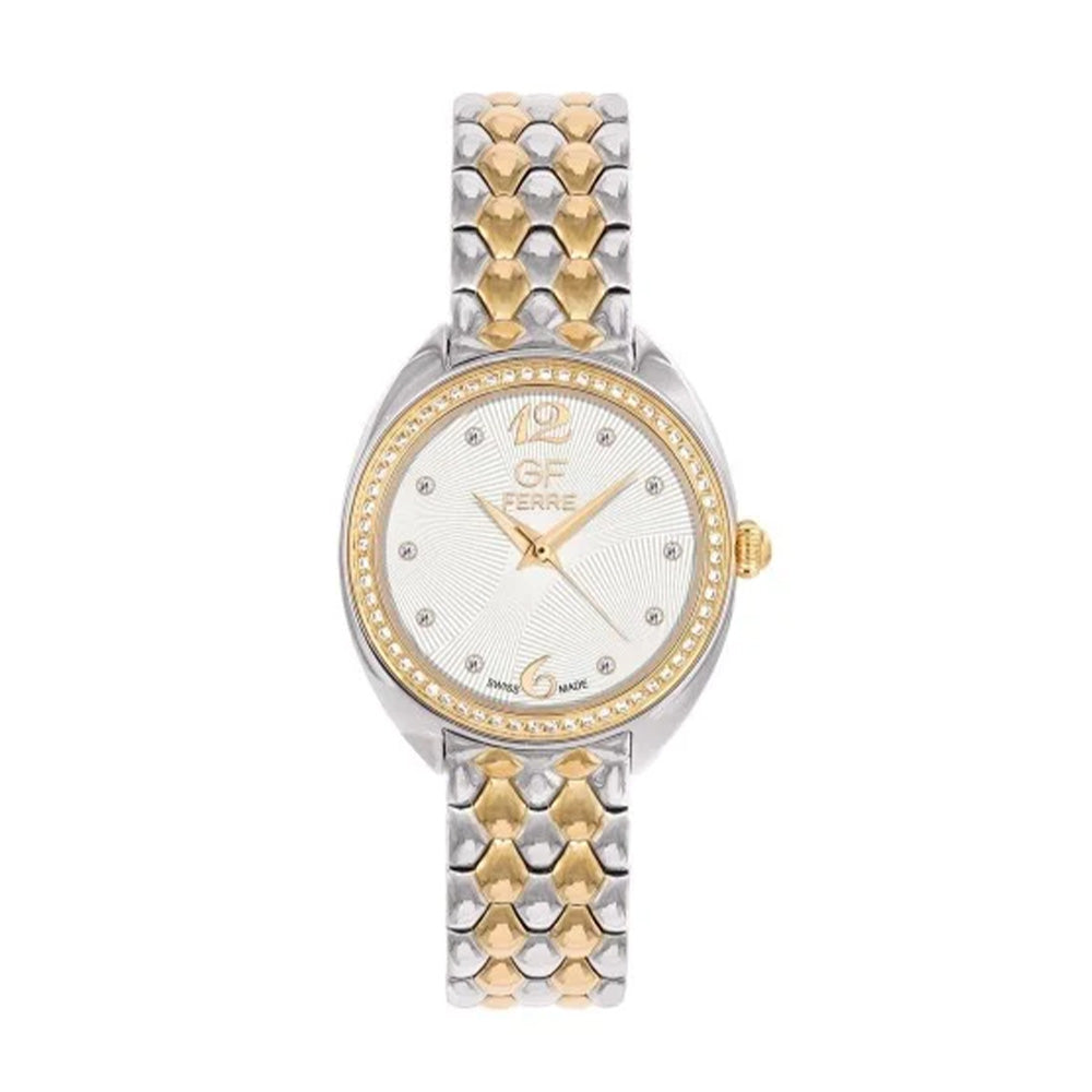GF Ferre Women's Silver Dial Two-Tone Zircon Watch GFTG5016LZ