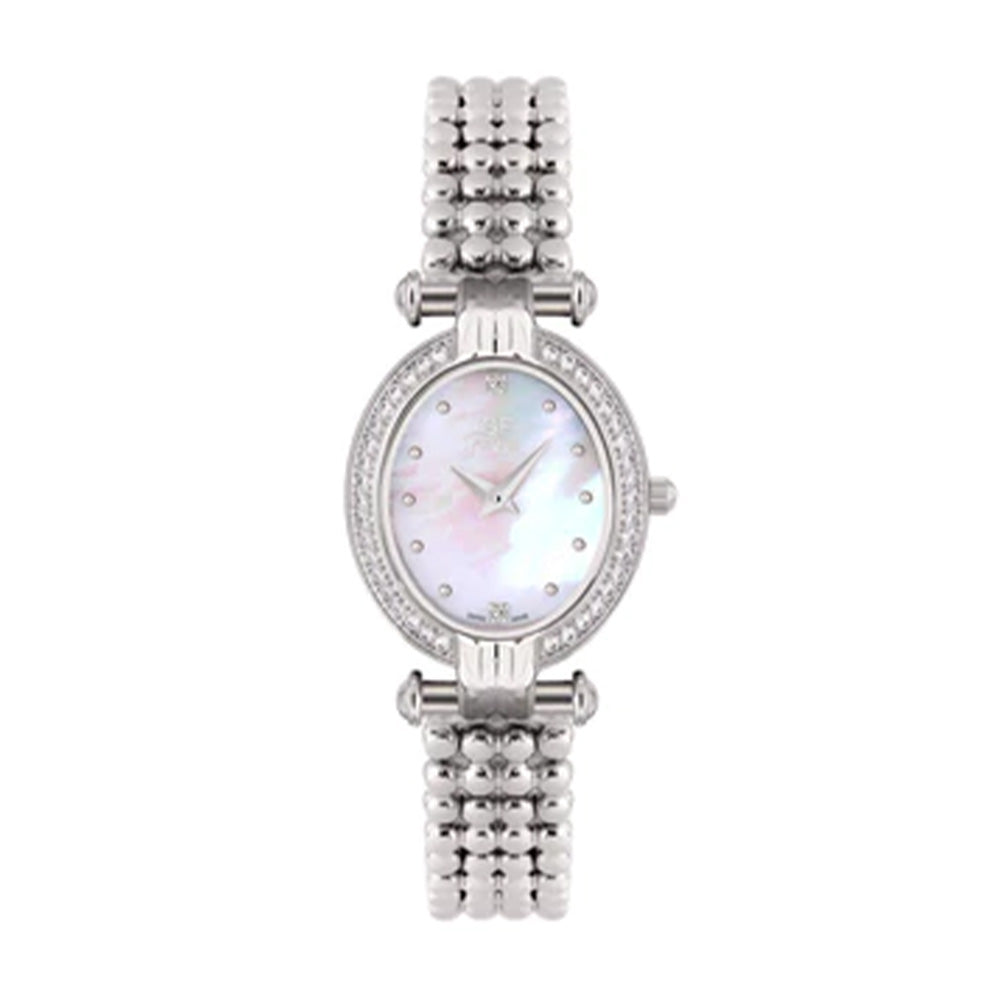 GF Ferre Women's White Dial Stainless Steel Zircon Watch GFSS2002LZ