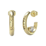Guess 20mm Heart Crystal J-Hoop Gold Earrings JUBE04659JWYGT/U