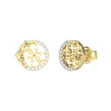 Guess 4 Love Gold Crystal Stud Earrings For Women JUBE05041JWYGT/U