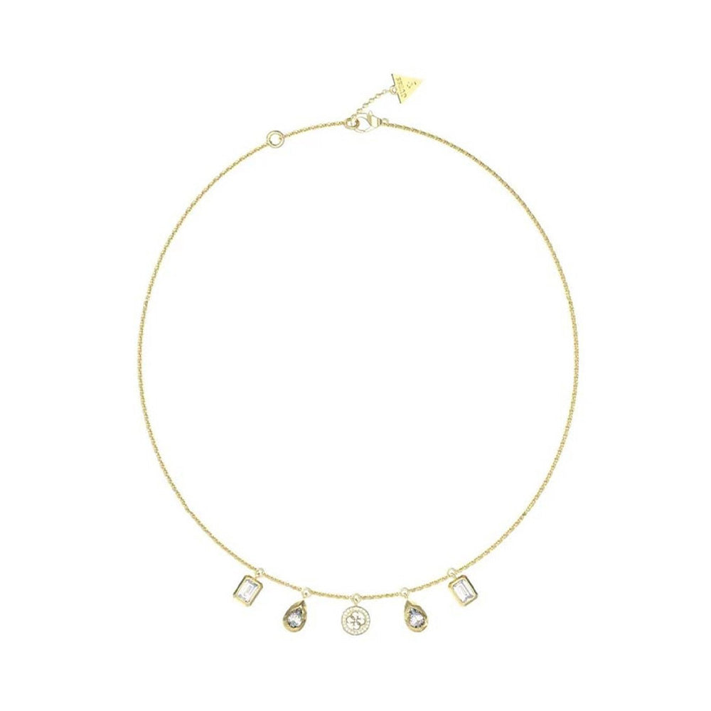 Guess 4G Light Gold Zirconia Necklace For Women JUBN05238JWYGT/U