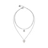 Guess All of Us Silver-Toned Heart Paperclip Necklace - JUBN04046JWRHT/U