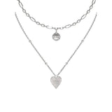 Guess All of Us Silver-Toned Heart Paperclip Necklace - JUBN04046JWRHT/U - Image 2
