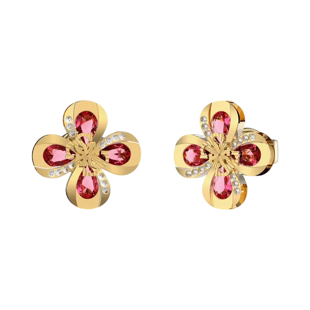 Guess Amazing Blossom Gold Embellished Stud Earrings JUBE03059JWYGPKT/U
