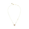 Guess Beloved Gold Pink Zirconia Necklace For Women JUBN05007JWYGPKT/U