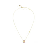 Guess Beloved Gold Pink Zirconia Necklace For Women JUBN05007JWYGPKT/U