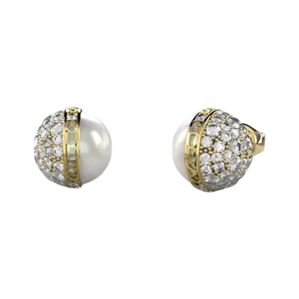Guess Calypso Gold-Plated Zircon Earrings JUBE04458JWYGT/U