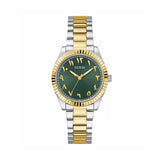 Guess Dress Green Dial Two Tone Stainless Steel Women'S Watch GW0735L2