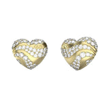 Guess Gold Cubic Zirconia Stud Earrings JUBE04504JWYGT/U
