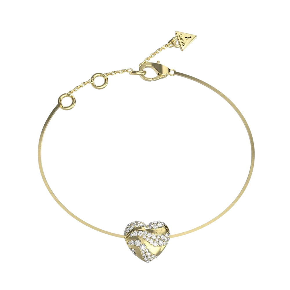 Guess In My Heart Women's Gold Stainless Steel Bracelet JUBB04502JWYGS