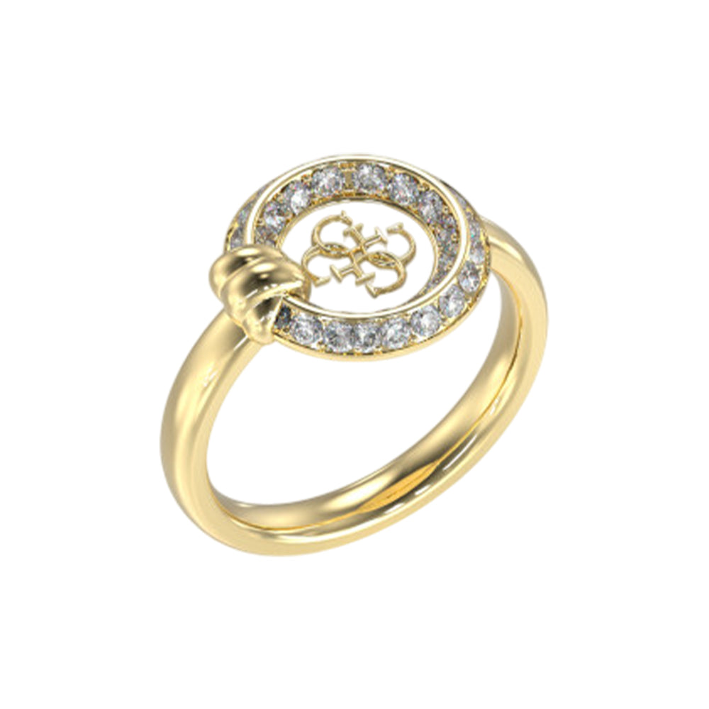 Guess Knot You Gold-Toned Stainless Steel Women's Ring Size 52 - JUBR04055JWYGWH52