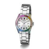 Guess Ladies Silver Tone Day/Date Watch GW0475L4 - Image 3